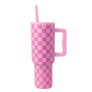 40oz Checkmate Trek Straw Tumbler - Pink
