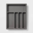 Plastic Expandable Utensil Drawer Organizer Gray - Brightroom™