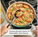 Hard Anodized Ceramic Nonstick Sauté Pan with Lid, 5 Quart - Pistachio