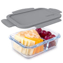 Glass Snack Container with Plastic Lid - Gray