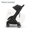 Minu V3 Travel Stroller -Jake (Charcoal/Carbon Frame/Black Leather)