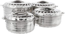 Vinod 4-Piece Insulated Casserole Food Warmer/Cooler Hot Pot Gift Set, 4000mL+5000mL+7500mL+10000mL, Stainless Steel