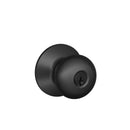 Schlage Plymouth Matte Black Entry Door Knob Key: K4 1-3/4 in.
