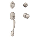 Schlage Plymouth Satin Nickel Single Cylinder Handleset and Knob