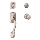 Schlage Camelot / Georgian Satin Nickel Single Cylinder Handleset and Knob
