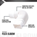 Amerimax 2 in. H X 3 in. W X 7.5 in. L White Vinyl Gutter Elbow