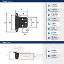 Amerock 1 13/16 in. W X 2-3/4 in. L Black Steel Self-Closing Hinge 2 pk