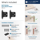 Amerock 1 13/16 in. W X 2-3/4 in. L Black Steel Self-Closing Hinge 2 pk