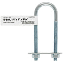 Hampton 1/4 in. X 1 in. W X 3-1/4 in. L Coarse Zinc-Plated Steel U-Bolt, Pack of 10