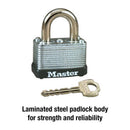 Master Lock 1-1/2 in. W Laminated Steel Warded Locking Warded Padlock, Pack of 4
