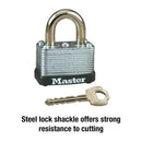 Master Lock 1-1/2 in. W Laminated Steel Warded Locking Warded Padlock, Pack of 4