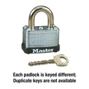 Master Lock 1-1/2 in. W Laminated Steel Warded Locking Warded Padlock, Pack of 4