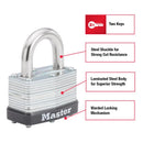 Master Lock 1-1/16 in. H X 1-3/4 in. W Laminated Steel Warded Locking Warded Padlock, Pack of 4