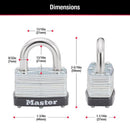 Master Lock 1-1/16 in. H X 1-3/4 in. W Laminated Steel Warded Locking Warded Padlock, Pack of 4