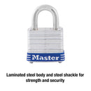 Master Lock 1 in. H X 1-1/8 in. W Laminated Steel 4-Pin Cylinder Exterior Padlock