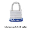Master Lock 1 in. H X 1-1/8 in. W Laminated Steel 4-Pin Cylinder Exterior Padlock