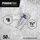 HILLMAN PowerPro No. 8 Ga. X 1/2 in. L Star Pan Head Coarse Multi-Material Screws, Pack of 5