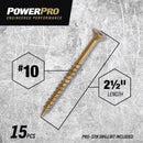 HILLMAN Power Pro No. 10 Ga. X 2-1/2 in. L Star Flat Head Coarse Multi-Material Screws, Pack of 5