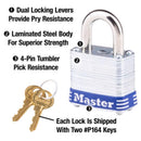 Master Lock 1 in. H X 11/16 in. W X 1-1/8 in. L Steel 4-Pin Cylinder Exterior Padlock, Pack of 6
