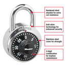 Master Lock 2-9/10 in. H X 1-7/8 in. W Steel Combination Dial Combination Padlock, Pack of 6