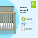 Shea 4-in-1 Convertible Crib - Light Sage and Honey