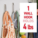 3M Command 2 in. L Brushed Nickel Metal Large Double Hook 4 lb. cap. 1 pk