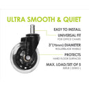 Slipstick 3 in. D Swivel Rubber Caster 500 lb 5 pk