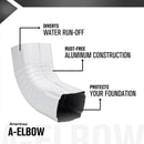 Amerimax 2.8 in. H X 4.18 in. W X 11.5 in. L White Aluminum A Gutter Elbow