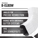 Amerimax 3 in. H X 4 in. W X 12 in. L White Aluminum B Gutter Elbow