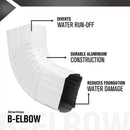 Amerimax 3 in. H X 4 in. W X 12 in. L White Aluminum B Gutter Elbow