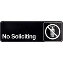 HILLMAN English Black No Soliciting Sign 3 in. H X 9 in. W, Pack of 6