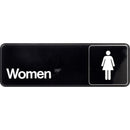 HILLMAN English Black Restroom Sign 3 in. H X 9 in. W, Pack of 6