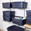 Rubbermaid Roughneck 10 gal Navy Storage Box 8.875 in. H X 15.875 in. W X 23.875 in. D Stackable, Pack of 8