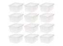 15 Qt Clear Storage Bins with Lids - 12 Pack