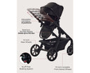 Multi-Functional Stroller with Carrycot + Seat Combo - Black
