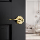 Kwikset Sedona Transitional Satin Brass Entry Lever KW1 1-3/4 in.