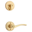 Kwikset Sedona Transitional Satin Brass Lever and Single Cylinder Deadbolt KW1 1-3/4 in.