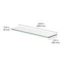 Dolle Glassline 0.31 in. H X 23.6 in. W X 5.9 in. D Clear Glass Shelf, Pack of 3