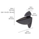 Dolle Ara 4.5 in. H X 1.8 in. W X 4.1 in. D Black Metal Shelf Clips, Pack of 4
