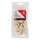 Richelieu Fluted Wood Dowel Pin 5/16 in. D X 1.5 in. L 33 pk Natural, Pack of 5