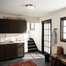 8109NI Transitional 2-Light Flush Mount Fixture, Brushed Nickel Finish with Alabaster Swirl Glass