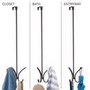 iDesign 2.5 in. H X 7.2 in. W X 25.75 in. L Steel Over The Door Hanger Holder, Pack of 4