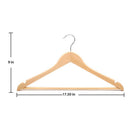 ClosetSelect Wood Brown Suit Hanger 5 pk, Pack of 6