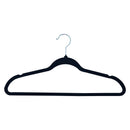 ClosetSelect 9.12 in. H X 17.2 in. W Plastic Black Flocked Hanger 5 pk