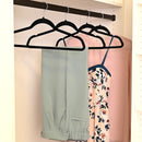ClosetSelect 9.12 in. H X 17.2 in. W Plastic Black Flocked Hanger 5 pk