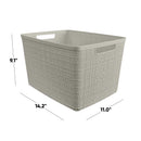 Curver Large 18 L Beige Woven Basket 9.1 in. H X 14.2 in. W X 11 in. D Stackable, Pack of 2