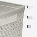 Curver Large 18 L Beige Woven Basket 9.1 in. H X 14.2 in. W X 11 in. D Stackable, Pack of 2