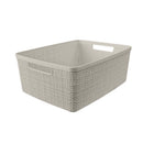 Curver Medium 12 L Beige Woven Basket 5.7 in. H X 13.9 in. W X 10.7 in. D Stackable, Pack of 3