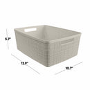 Curver Medium 12 L Beige Woven Basket 5.7 in. H X 13.9 in. W X 10.7 in. D Stackable, Pack of 3