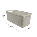 Curver Slim 6.8 L Beige Woven Basket 5.7 in. H X 13.6 in. W X 6.7 in. D Stackable, Pack of 4